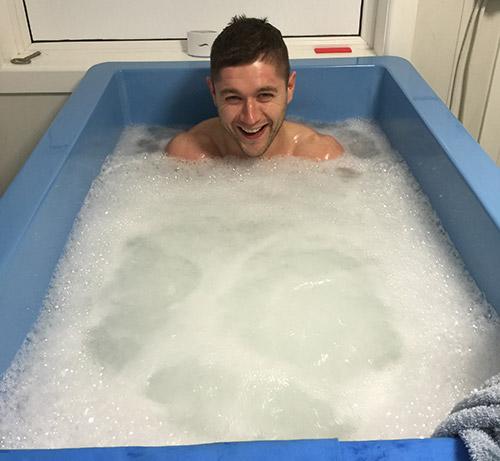 Colin Murphy - MMA fighter recovering in CryoSpa ice bath